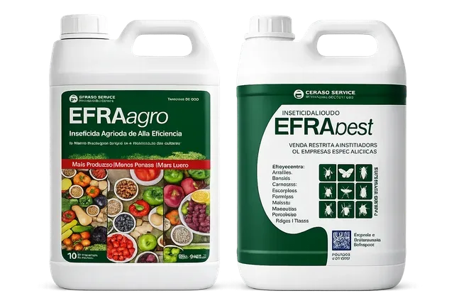 Embalagens dos produtos EFRAAgro e EFRAPest