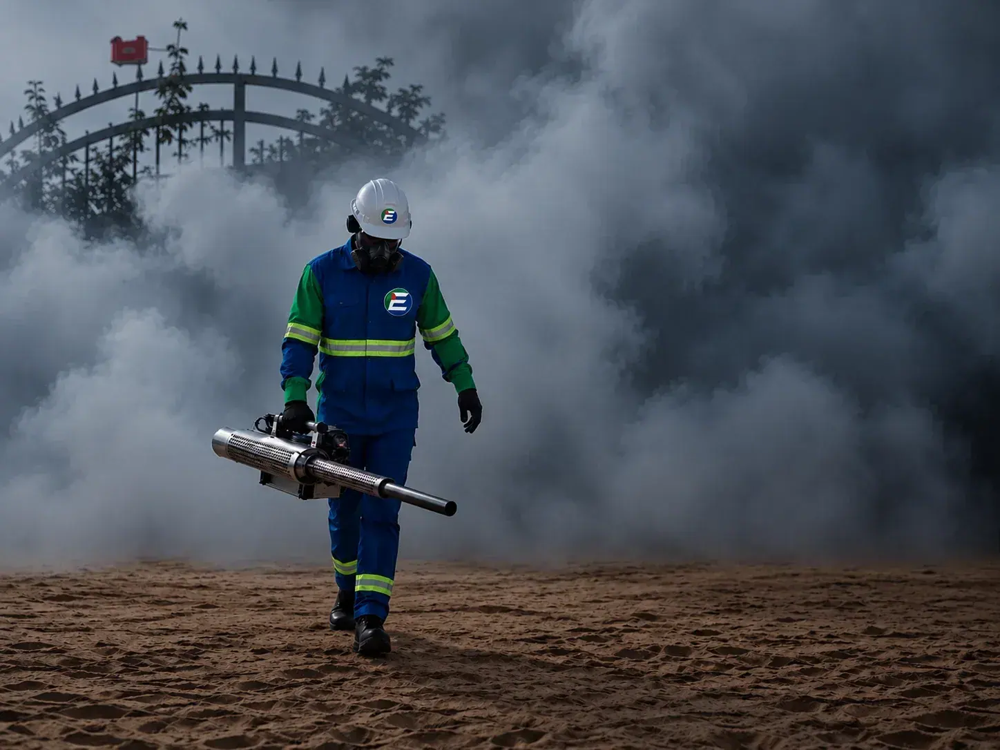Aplicação de fumigação pela equipa da Efrasa Service